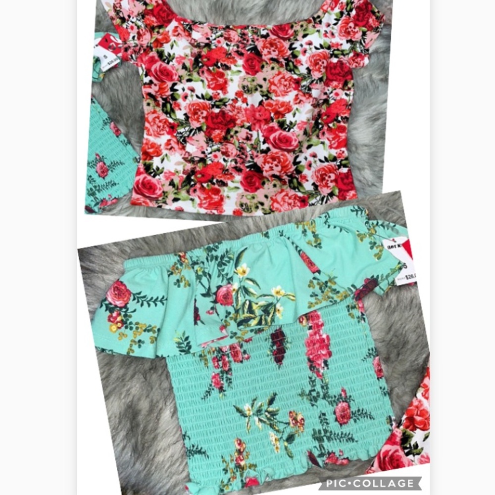 Floral Off The Shoulder Tops XS